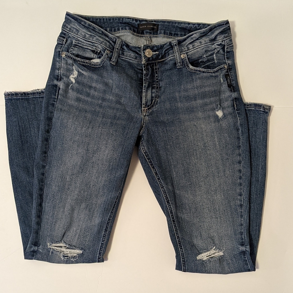 Silver Jeans Elyse Straight Leg Mid Rise Size 30